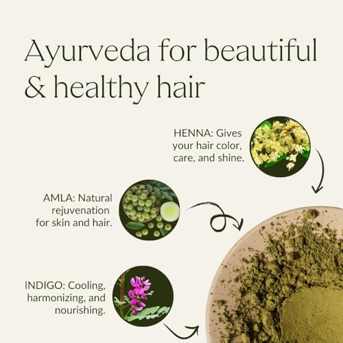 Khadi Natural Black Hair Color – 100% Plant-Based, Vegan, No Blue Tint, 3.5 oz Avelisse
