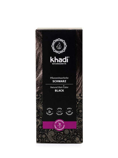 Khadi Natural Black Hair Color – 100% Plant-Based, Vegan, No Blue Tint, 3.5 oz Avelisse