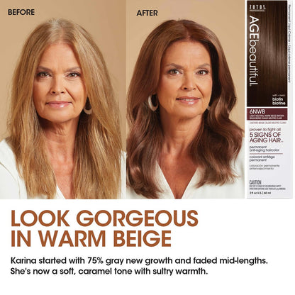 AGE beautiful Permanent Hair Color Dye Liqui Creme - 1N Jet Black - 100% Gray Coverage - Anti-Aging Haircolor with Biotin for Thicker, Fuller Hair - Professional Salon Coloring - 2 Fl Oz