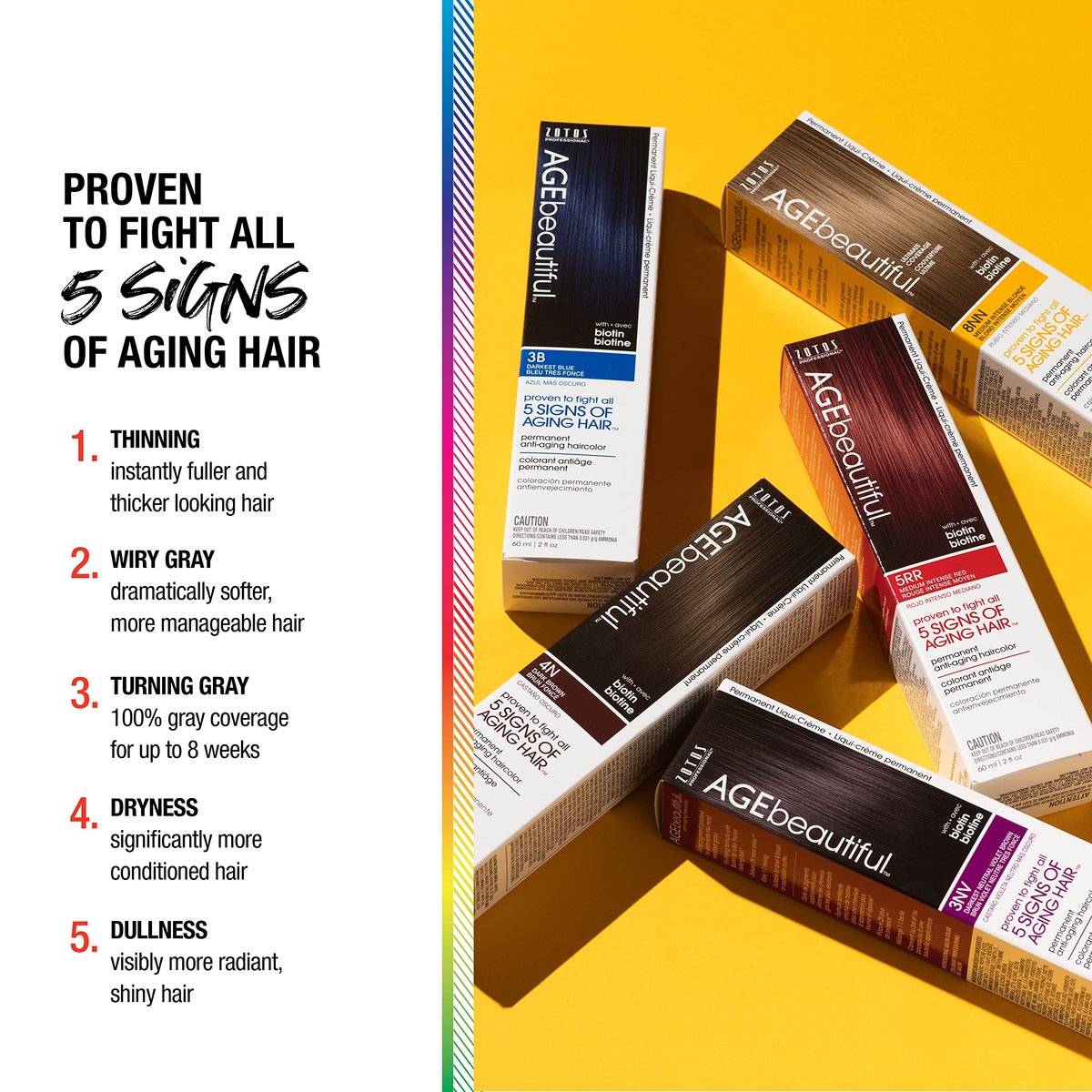 AGE beautiful Permanent Hair Color Dye Liqui Creme - 1N Jet Black - 100% Gray Coverage - Anti-Aging Haircolor with Biotin for Thicker, Fuller Hair - Professional Salon Coloring - 2 Fl Oz - görsel 7