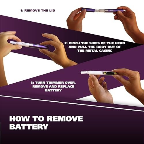 Wahl Clean & Confident Female Battery Pen Trimmer with Rinseable Blades for Eyebrows, Facial Hair, & Light Grooming - Hygienic Grooming & Easy Cleaning - Model 5640-100 (Purple) - görsel 14