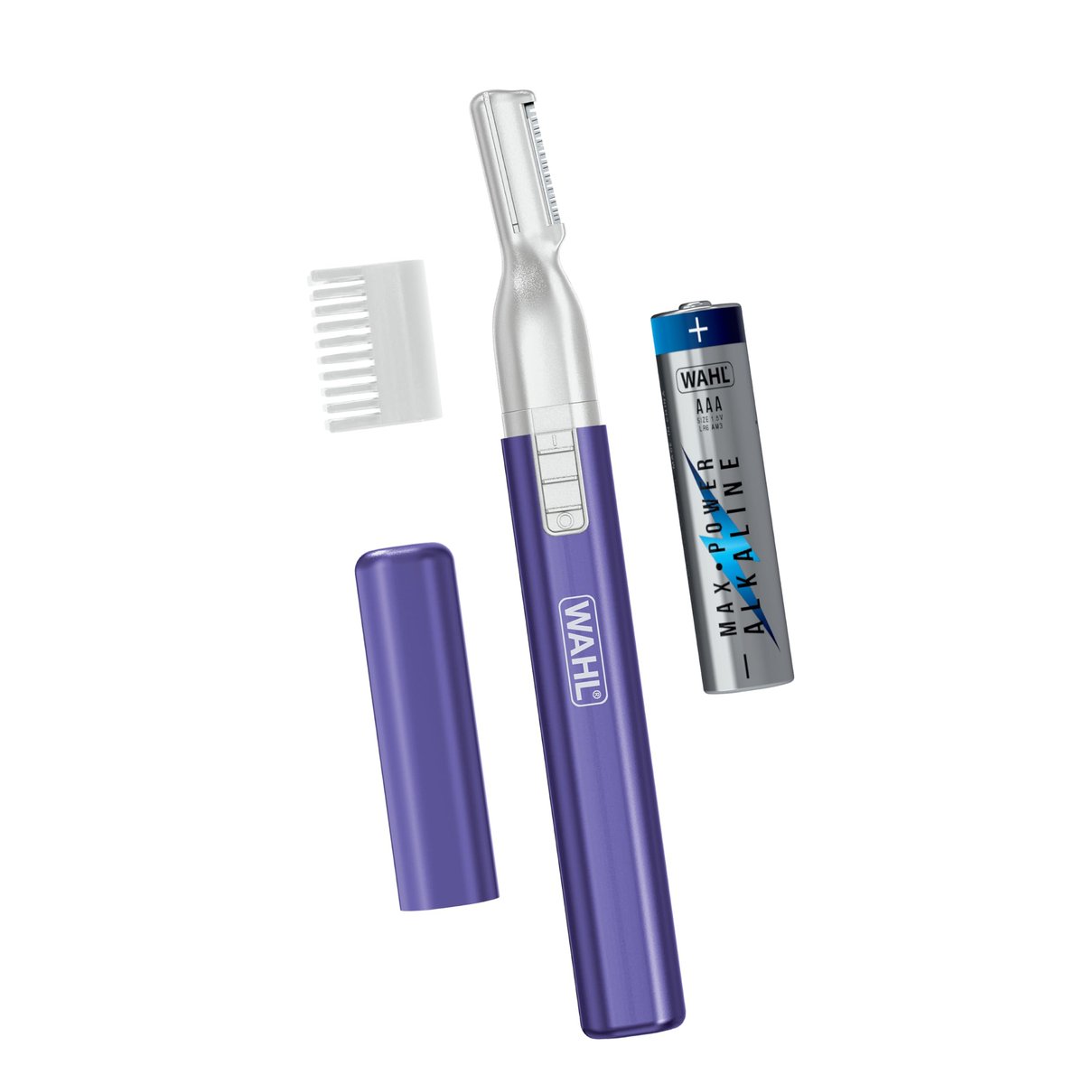 Wahl Clean & Confident Female Battery Pen Trimmer with Rinseable Blades for Eyebrows, Facial Hair, & Light Grooming - Hygienic Grooming & Easy Cleaning - Model 5640-100 (Purple) - görsel 1