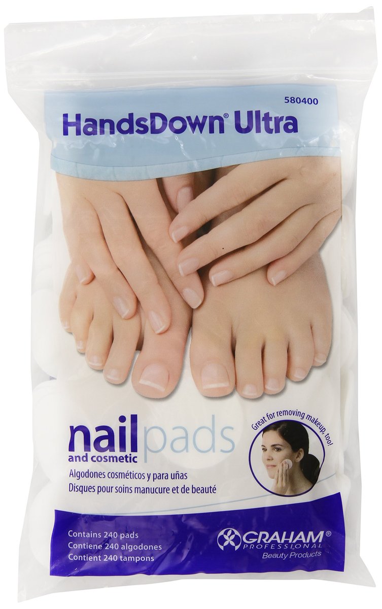 Graham Hands Down Ultra Nail and Cosmetic Pads, White, 240 Count Avelisse