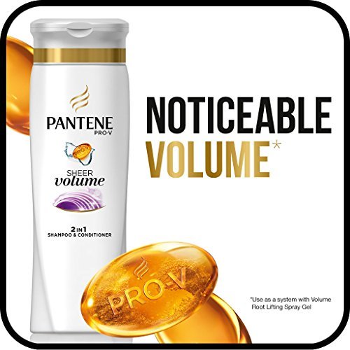 Pantene Pro-V 2 in 1 Shampoo & Conditioner, Sheer Volume with Collagen, 12.6 oz - görsel 10