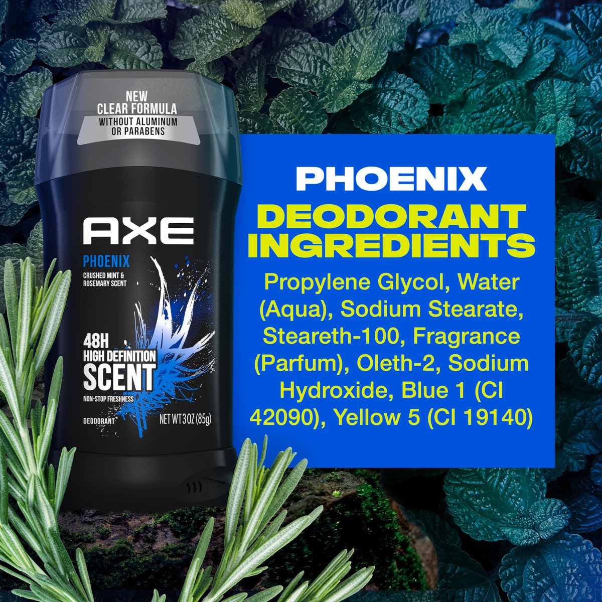 AXE Dual Action Deodorant Stick Phoenix Crushed Mint & Rosemary, Aluminum Free, 3oz Twin Pack for Men - görsel 4