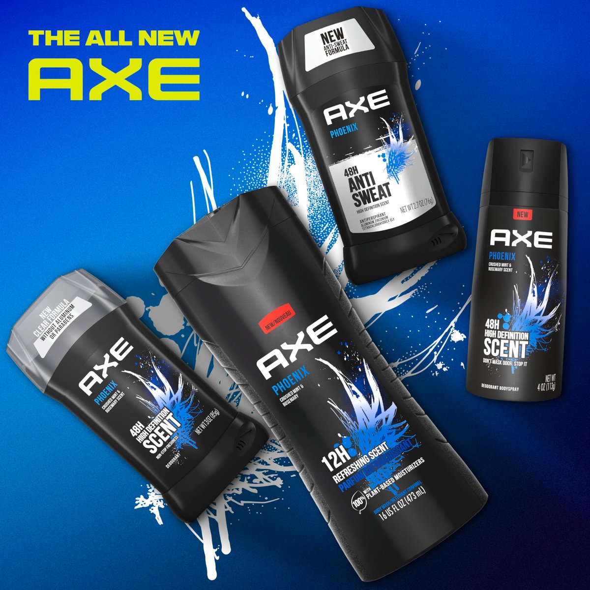 AXE Dual Action Deodorant Stick Phoenix Crushed Mint & Rosemary, Aluminum Free, 3oz Twin Pack for Men - görsel 12