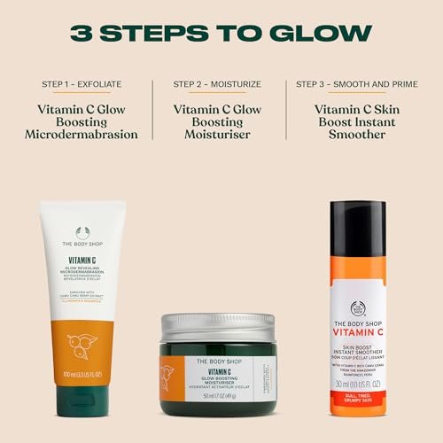 The Body Shop Vitamin C Skin Boost Instant Smoother – Radiance Boosting Face Serum, Lightweight for All Skin Types, Vegan, 30 ml Avelisse