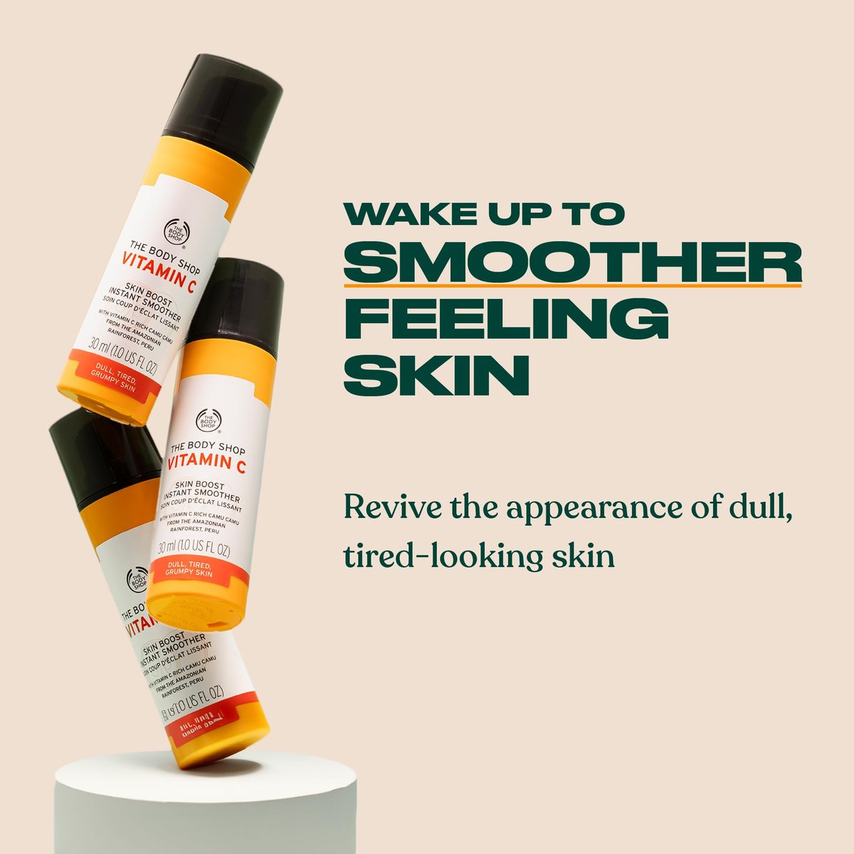 The Body Shop Vitamin C Skin Boost Instant Smoother – Radiance Boosting Face Serum, Lightweight for All Skin Types, Vegan, 30 ml Avelisse