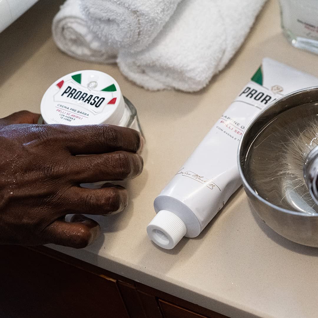 Proraso Pre Shave Conditioning Cream for Sensitive Skin - Oatmeal & Green Tea - Nourishing & Gentle Pre Shave Cream (3.6 oz) - görsel 6