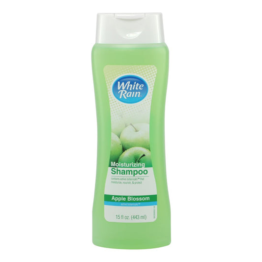 White Rain Moisturizing Shampoo - Apple Blossom Scent, 15 fl oz, Hydrating Shampoo for Men & Women, Paraben-Free & Cruelty-Free with White Lily, Green Tea, Rice Protein & Apple Fruit Extract