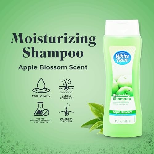 White Rain Moisturizing Shampoo - Apple Blossom Scent, 15 fl oz, Hydrating Shampoo for Men & Women, Paraben-Free & Cruelty-Free with White Lily, Green Tea, Rice Protein & Apple Fruit Extract - görsel 4