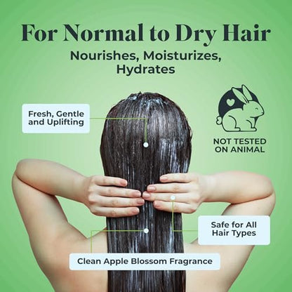 White Rain Moisturizing Shampoo - Apple Blossom Scent, 15 fl oz, Hydrating Shampoo for Men & Women, Paraben-Free & Cruelty-Free with White Lily, Green Tea, Rice Protein & Apple Fruit Extract