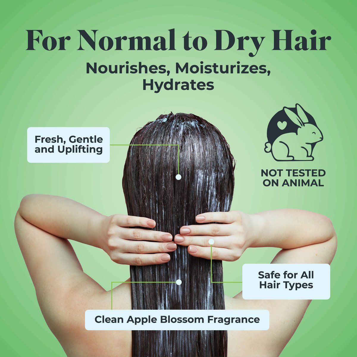 White Rain Moisturizing Shampoo - Apple Blossom Scent, 15 fl oz, Hydrating Shampoo for Men & Women, Paraben-Free & Cruelty-Free with White Lily, Green Tea, Rice Protein & Apple Fruit Extract - görsel 9