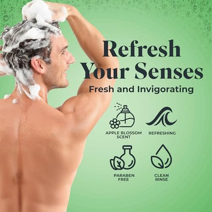 White Rain Moisturizing Shampoo - Apple Blossom Scent, 15 fl oz, Hydrating Shampoo for Men & Women, Paraben-Free & Cruelty-Free with White Lily, Green Tea, Rice Protein & Apple Fruit Extract