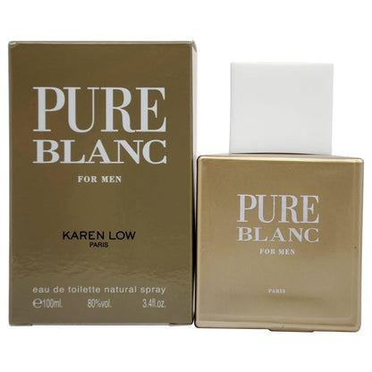 Karen Low Pure Blanc Eau De Toilette Spray for Men, 3.4 oz