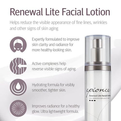 Epionce Renewal Lite Facial Lotion – Lightweight Hydrating Anti-Aging Moisturizer for Combination to Oily & Problem Skin Avelisse