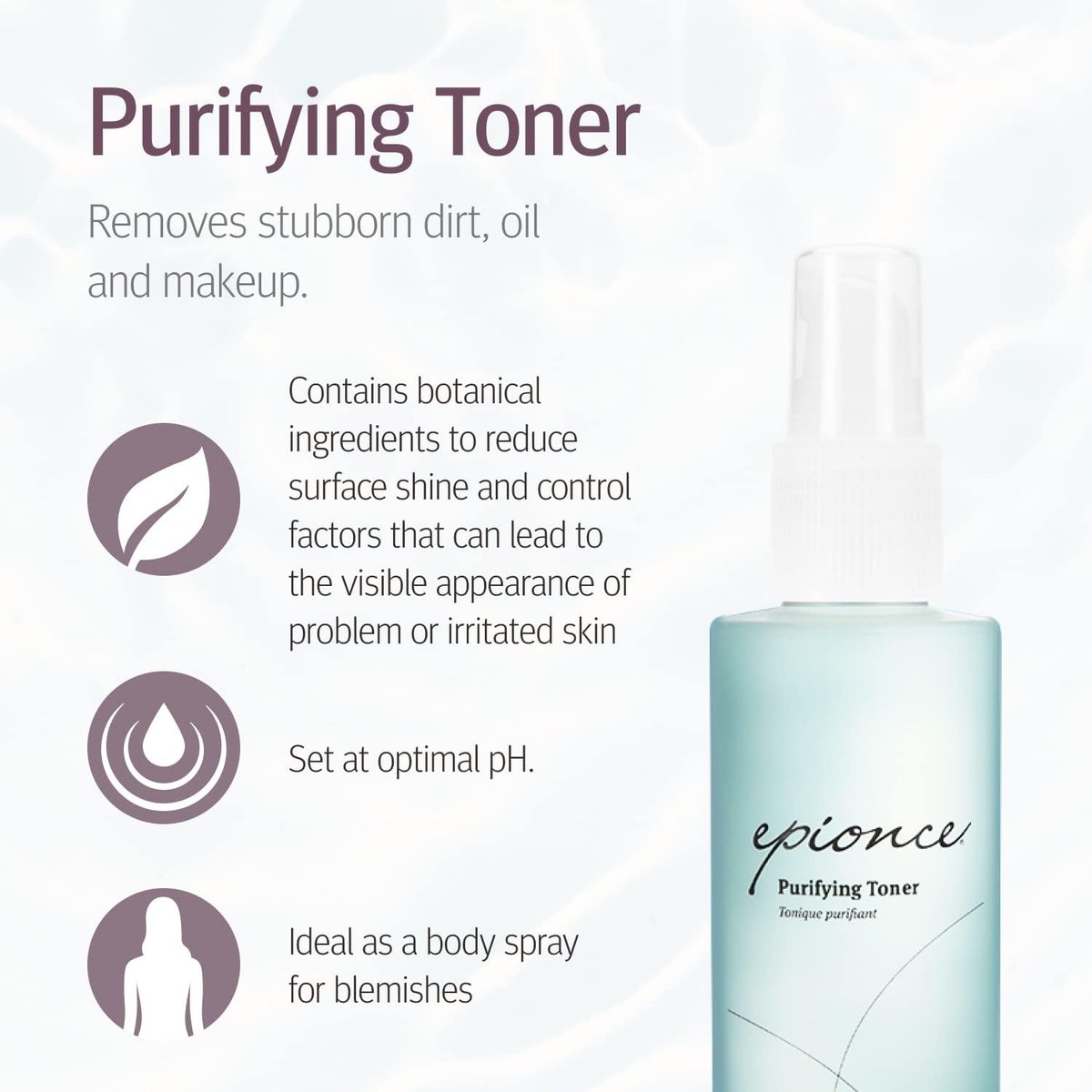 Epionce Purifying Toner – Gentle Acne & Blackhead Control Toner for Face & Body, Removes Dirt, Oil & Makeup, with Willow Bark, Cucumber & Menthol, Dermatologist-Developed, 4 Fl Oz Avelisse