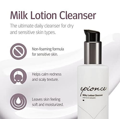 Epionce Milky Lotion Cleanser – Hydrating Face Wash & Makeup Remover for Dry & Sensitive Skin | Non-Foaming Gentle Facial Cleanser Avelisse