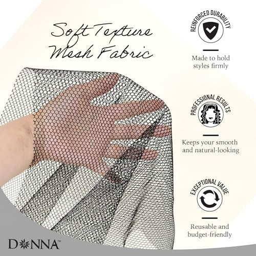 DONNA Deluxe Soft Weaving Net 17.5″ × 26″ – Triple Helix Structure Hair Net for Sew-in Weave Styles, Soft Texture Fits Scalp Contour, Durable & Flexible Mesh Fabric for Salon and Home Use, Black - görsel 7