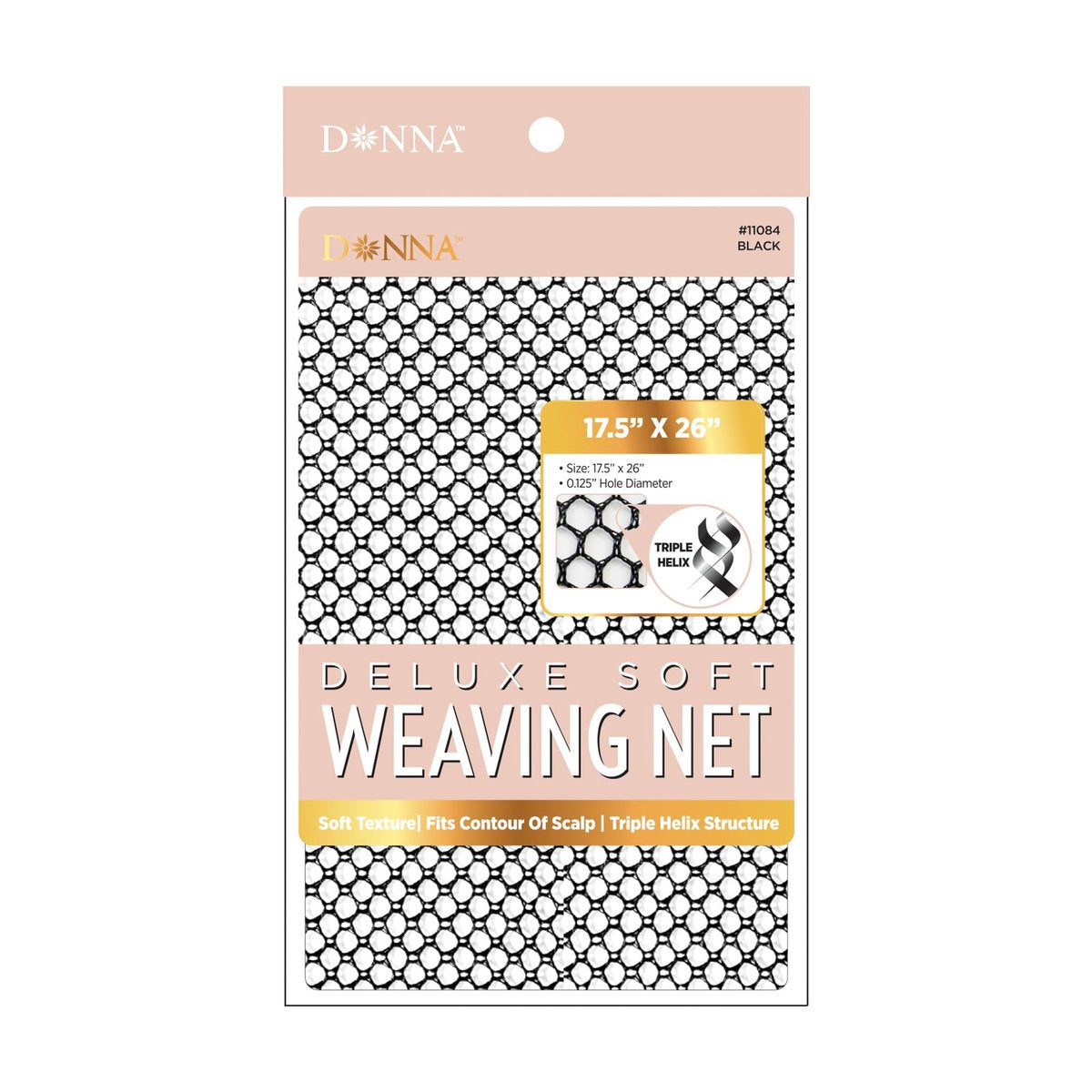 DONNA Deluxe Soft Weaving Net 17.5″ × 26″ – Triple Helix Structure Hair Net for Sew-in Weave Styles, Soft Texture Fits Scalp Contour, Durable & Flexible Mesh Fabric for Salon and Home Use, Black - görsel 2