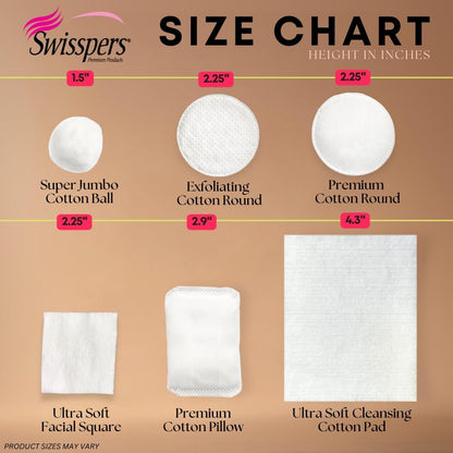 Swisspers Premium Facial Cleansing Pad - 100% Cotton, Ultra Soft, Extra Large, 50 Count (6-Pack, 300 Pads Total) Avelisse
