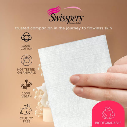 Swisspers Premium Facial Cleansing Pad - 100% Cotton, Ultra Soft, Extra Large, 50 Count (6-Pack, 300 Pads Total) Avelisse