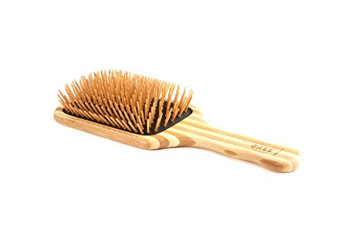 Bass Brushes The Green Brush - Bamboo Pin & Handle Large Paddle Hair Brush Avelisse