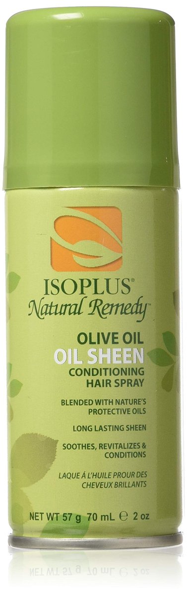 Isoplus Natural Remedy Olive Oil Sheen Conditioning Hair Spray - 2 oz | Alcohol-Free Shine & Moisture Avelisse