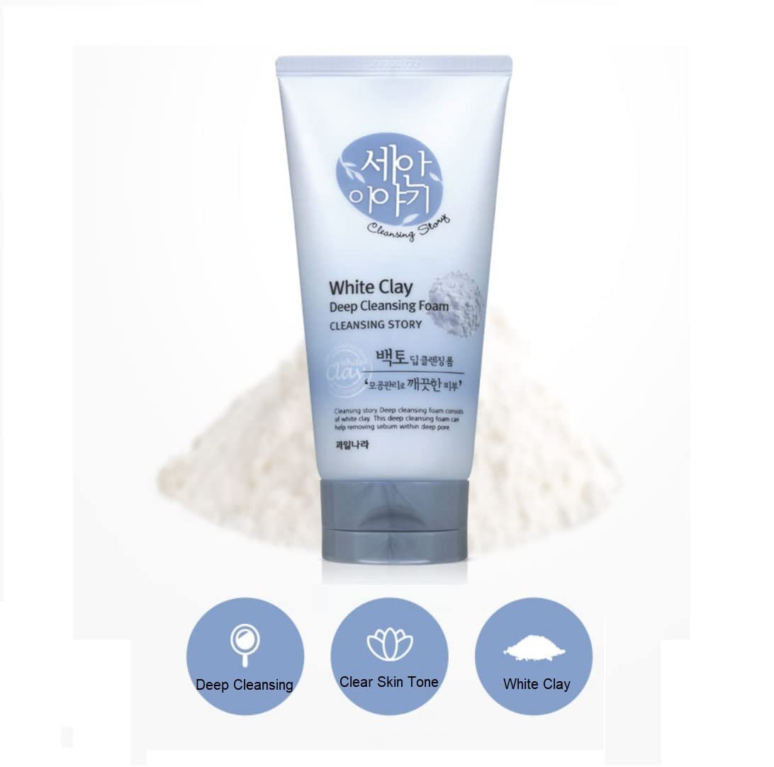 Kwailnara Cleansing Story Natural Facial Deep Foam Cleansing - White Clay, 5.29 oz Avelisse