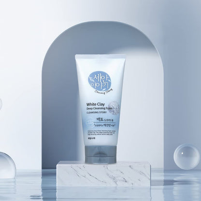 Kwailnara Cleansing Story Natural Facial Deep Foam Cleansing - White Clay, 5.29 oz Avelisse