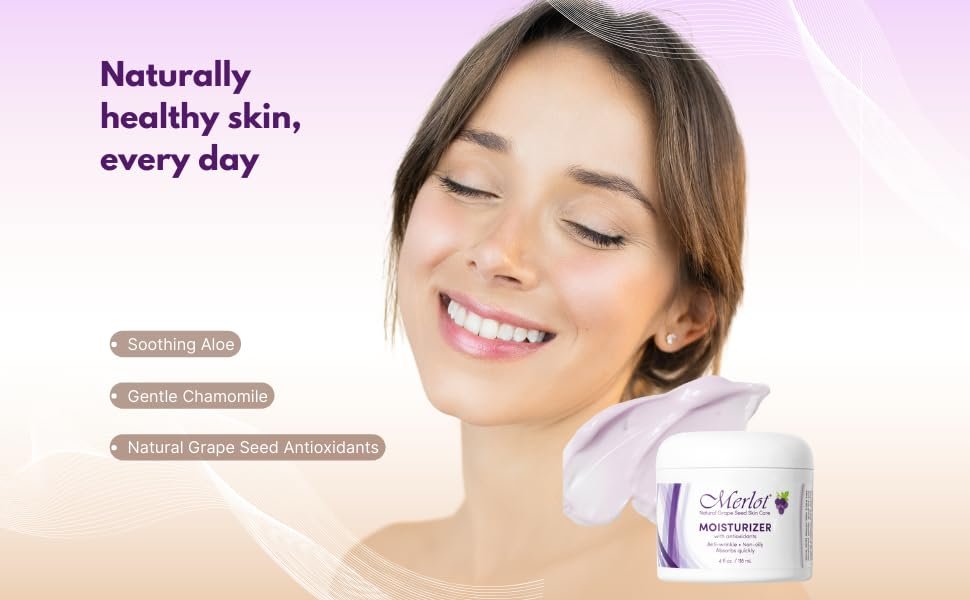 Merlot Moisturizer for Face - Hydrating Daily Face Cream, 4 oz (118 mL) Avelisse