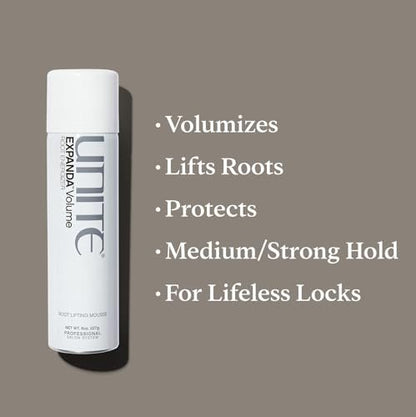 UNITE Hair EXPANDA Volume Root Lifting Foam – Instant Volume & Medium to Strong Hold with Thermal Protection – 8 oz Avelisse