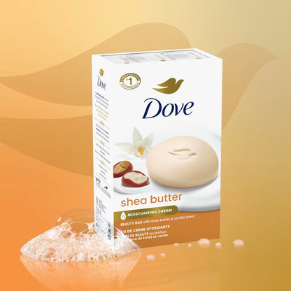 Dove Beauty Bar Gentle Skin Cleanser with Shea Butter, 2 Bars, 3.75 oz Each - Moisturizing More Than Bar Soap Avelisse