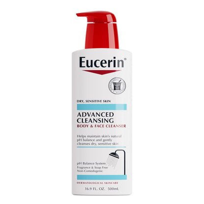 Eucerin Advanced Cleansing Body & Face Cleanser - Fragrance & Soap Free for Dry, Sensitive Skin - 16.9 fl. oz Bottle Avelisse