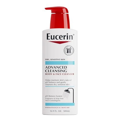 Eucerin Advanced Cleansing Body & Face Cleanser - Fragrance & Soap Free for Dry, Sensitive Skin - 16.9 fl. oz Bottle Avelisse