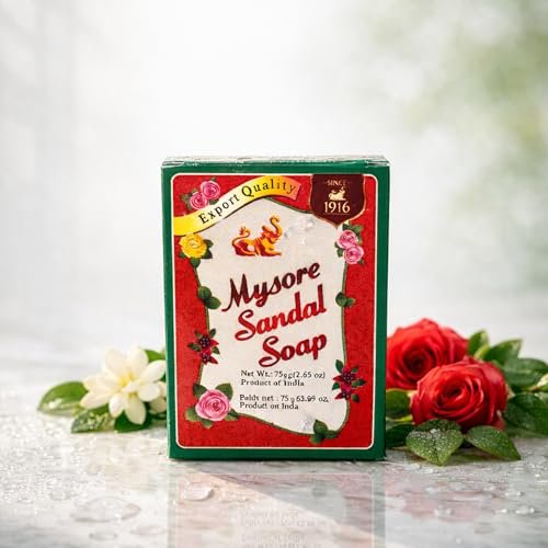 Mysore Sandal Soap 75g (Pack of 4) - Traditional Indian Sandalwood Soap - görsel 5