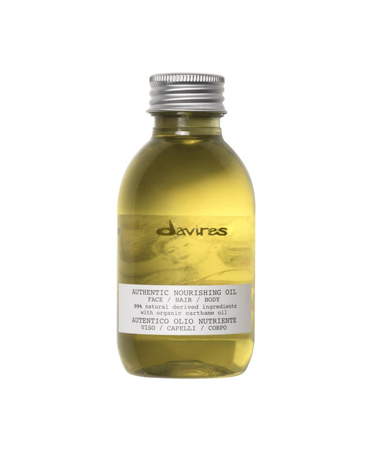 Davines Authentic Nourishing Oil - Multi-Functional 100% Natural Organic Safflower Oil for Face, Hair & Body, Hydrates, Softens & Adds Shine, 4.73 Fl Oz