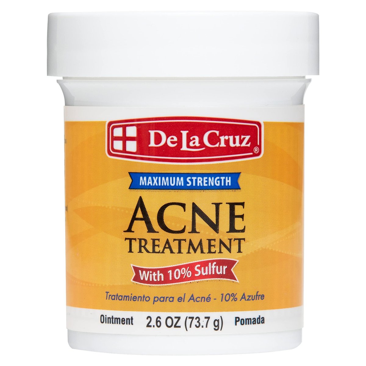 De La Cruz 10% Sulfur Ointment – Cystic Acne Treatment for Face and Body, Daily 10 Min Spot Treatment Mask, Hormonal Acne Relief, 2.6 oz - görsel 2