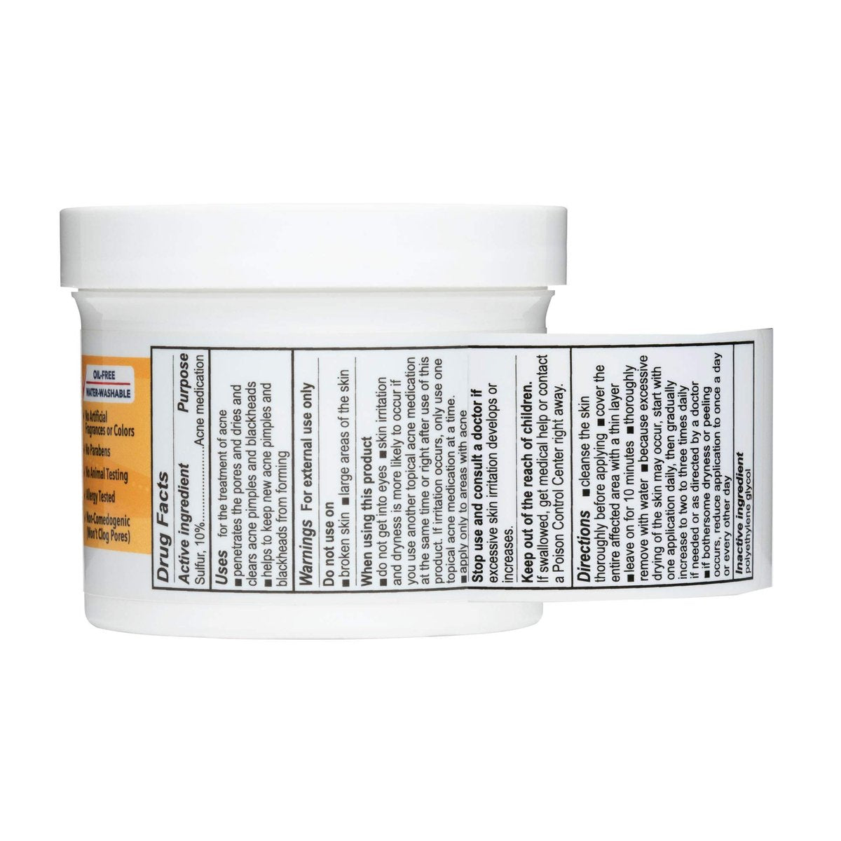 De La Cruz 10% Sulfur Ointment - Cystic Acne Spot Treatment & Face Mask for Hormonal Acne, Blackhead Remover, 0.21 oz Trial Size - görsel 4