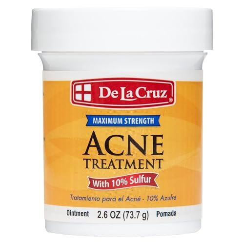 De La Cruz 10% Sulfur Ointment – Cystic Acne Treatment for Face and Body, Daily 10 Min Spot Treatment Mask, Hormonal Acne Relief, 2.6 oz - görsel 1