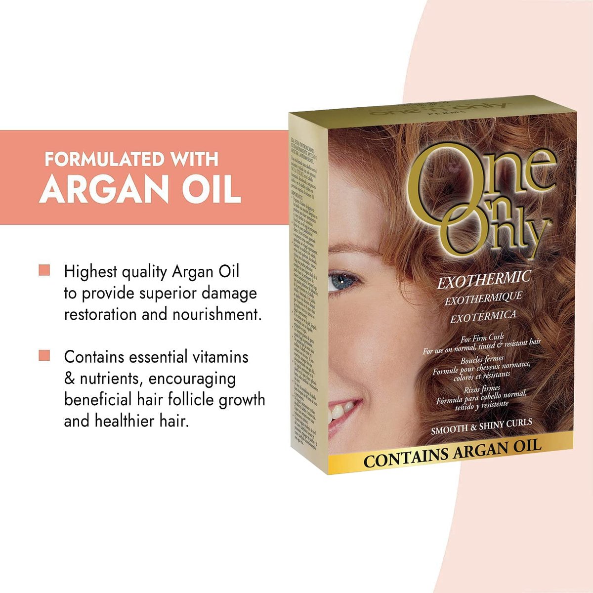 One 'N Only Exothermic Perm Kit with Argan Oil – At Home Hair Perm for Firm Curls, Self-Heating Formula, Manageability & Shine (1 Kit) Avelisse