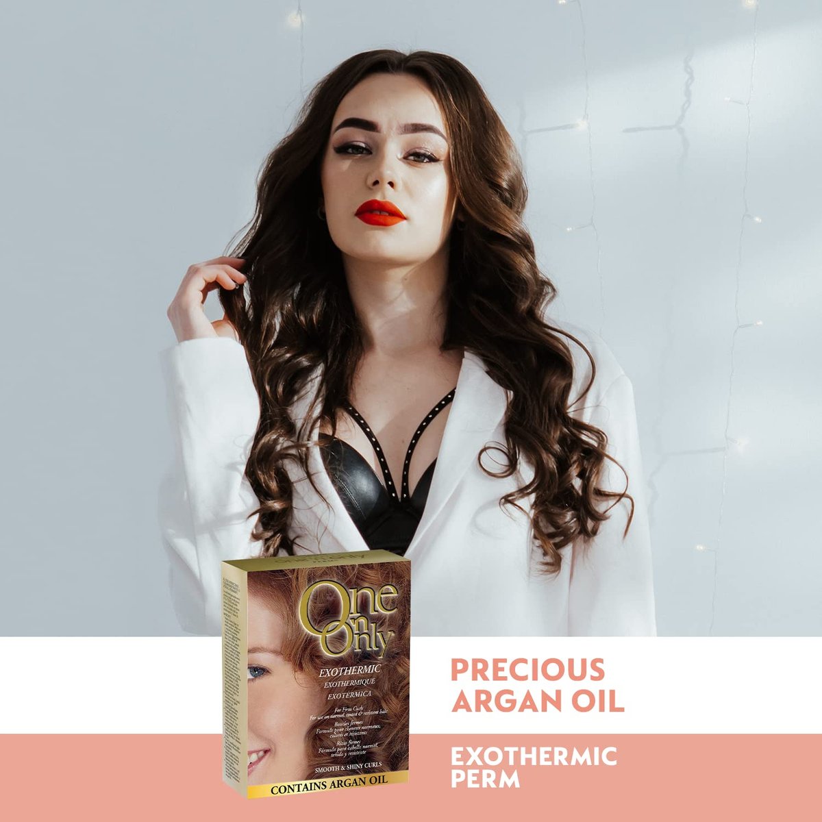 One 'N Only Exothermic Perm Kit with Argan Oil – At Home Hair Perm for Firm Curls, Self-Heating Formula, Manageability & Shine (1 Kit) Avelisse
