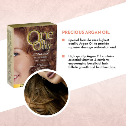 One 'N Only Exothermic Perm Kit with Argan Oil – At Home Hair Perm for Firm Curls, Self-Heating Formula, Manageability & Shine (1 Kit) Avelisse