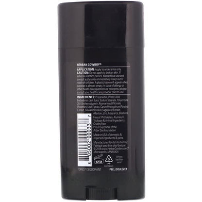 Herban Cowboy Forest Deodorant Maximum Protection, 3 Pack - Natural Aluminum-Free Deodorant for Men & Women, 2.8 oz Each Avelisse
