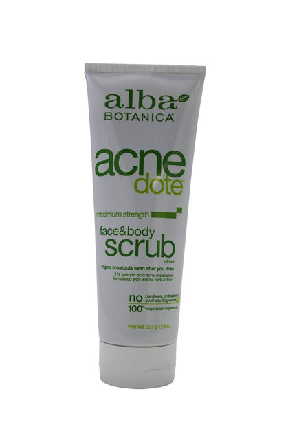 Alba Botanica Acnedote Face & Body Scrub - 4-Pack (1.99 oz Each)