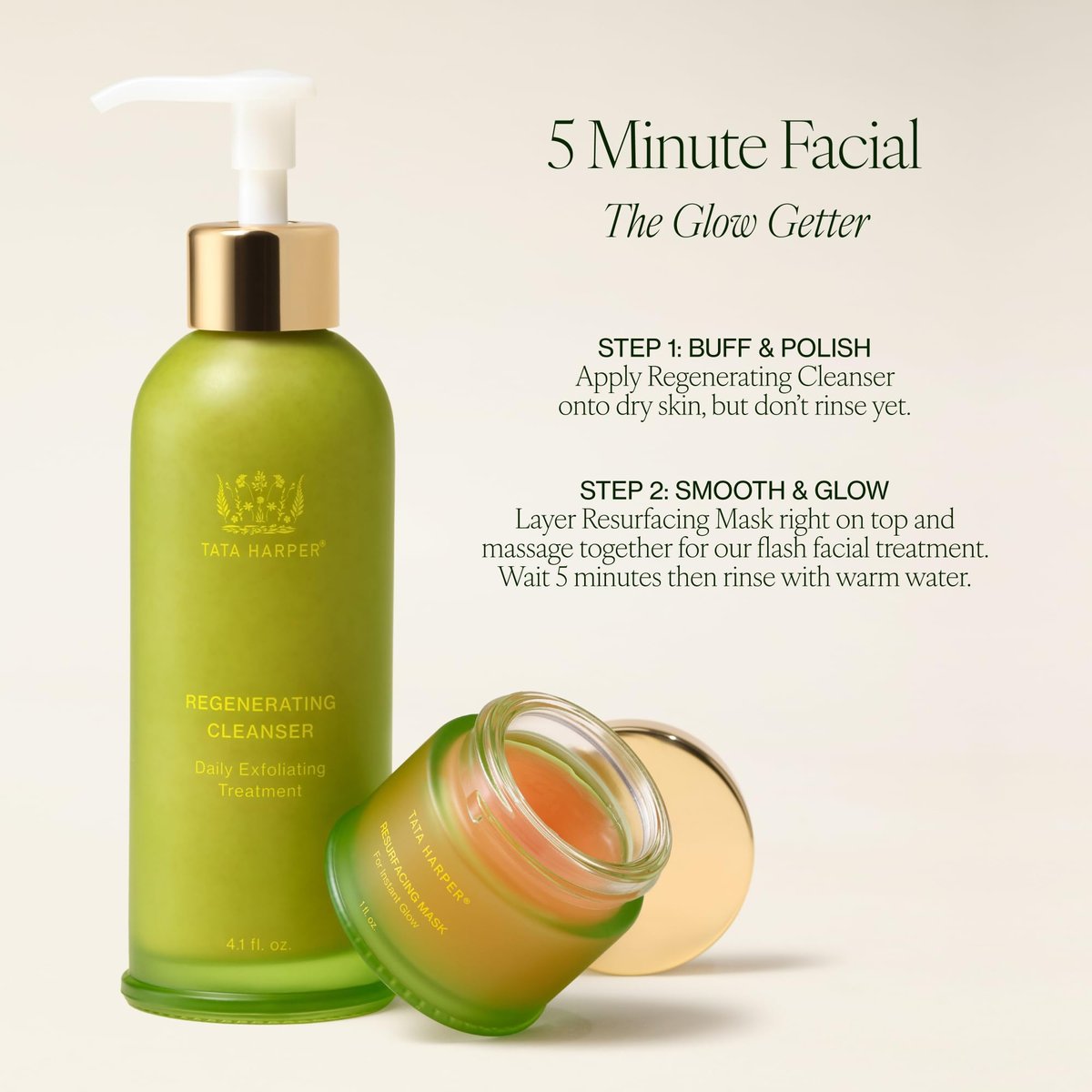 Tata Harper Resurfacing Mask - Instant Glow Enzyme Face Mask for Gentle Exfoliation, Natural Skincare, 30ml Avelisse