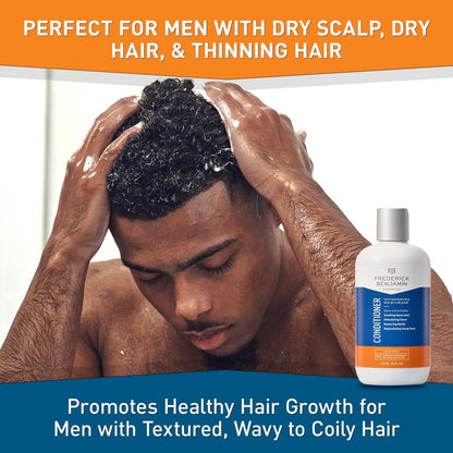 Frederick Benjamin Invigorating Conditioner for Men - Paraben & Sulfate Free Mint Conditioner, Anti Dandruff & Dry Scalp Moisturizer for Curly Hair, 12 oz Avelisse