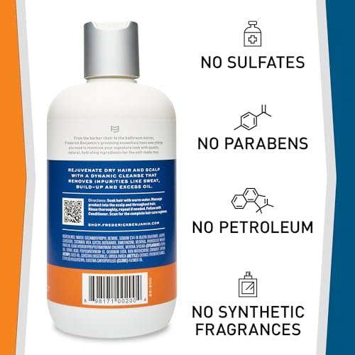 Frederick Benjamin Shampoo with Natural Oils - Cleanses & Hydrates Dry Scalp & Hair, 12 oz Avelisse