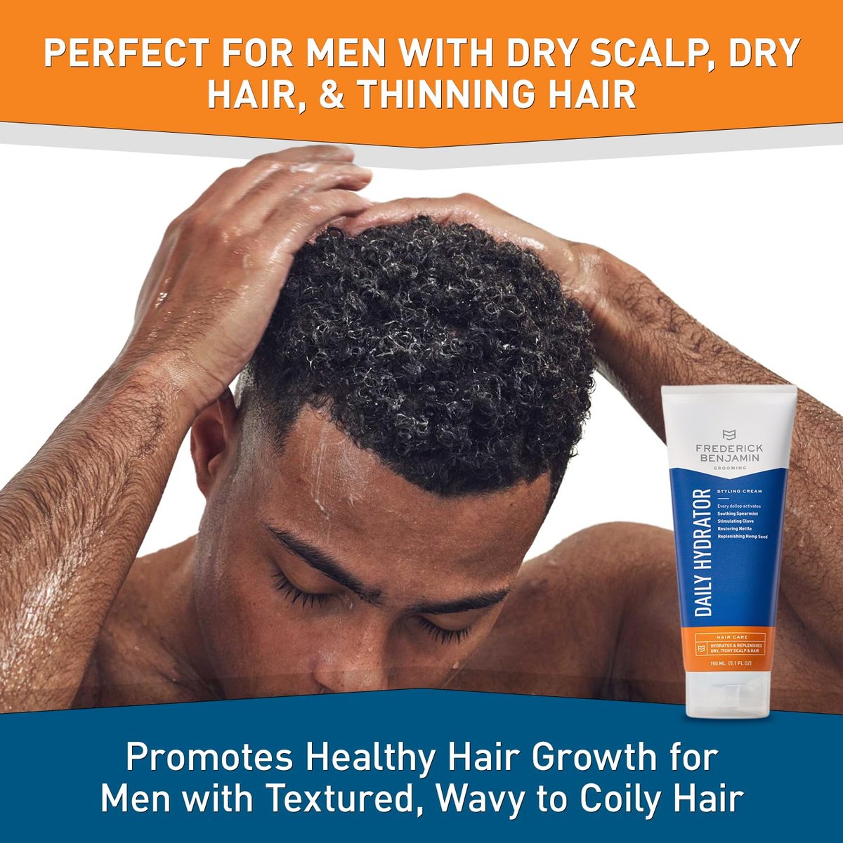 Frederick Benjamin Daily Hydrator - Hydrating Hair Cream with Light Hold for Men, Natural Hair Moisturizer, 5.1 oz Avelisse