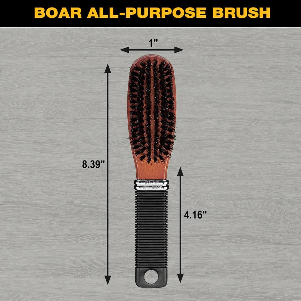 Conair All Purpose Boar Bristle Hairbrush - Wooden Hair Brush for Men and Women - Brown Avelisse